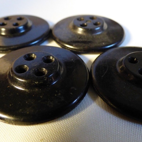 VTG Lot of 5 Black Bakelite Nautical Navy Anchor Rope Sailing 1.25" Coat Button - Picture 5 of 7